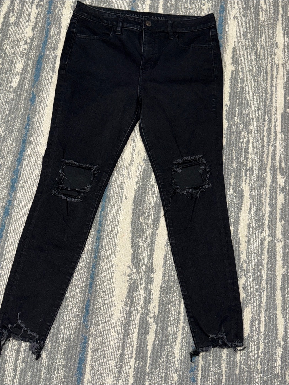 Size 12 American Eagle Outfitters Black Distressed Skinny Dream